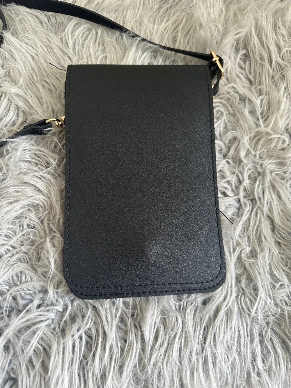 Clear Front Black Crossbody Phone Bag